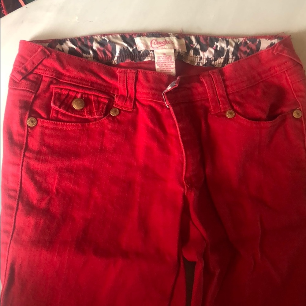 Candies size 3 red flare jeans